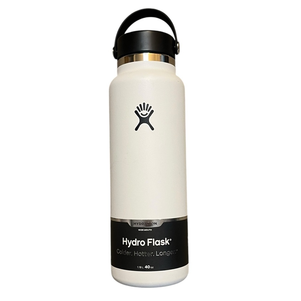 Hydro Flask White Wide Mouth 40 Ounce with Flex Cap